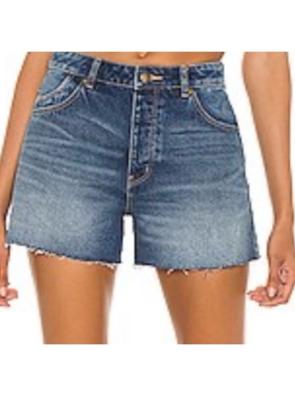 Rolla’s Original Short High Rise Cut Off Medium Juliet Wash Blue Denim Shorts